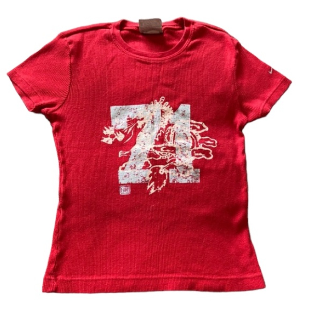 NIKE Red Graphic Sport Tee Top Size XS Y2K